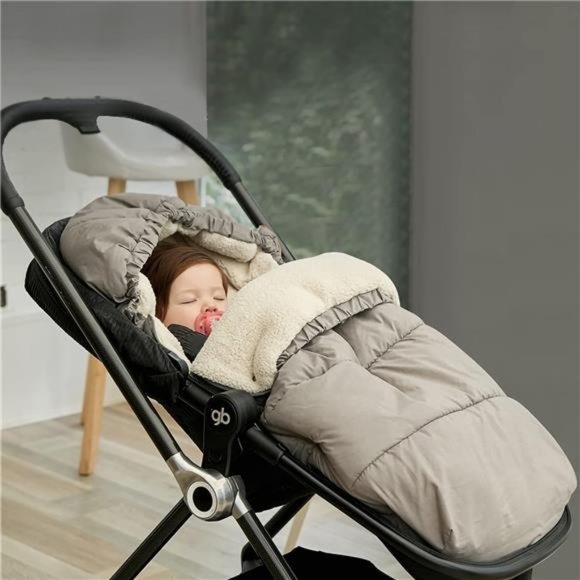Universal Stroller Footmuff Winter Sleeping Bunting Bag (Light Grey) - Picture 3 of 7